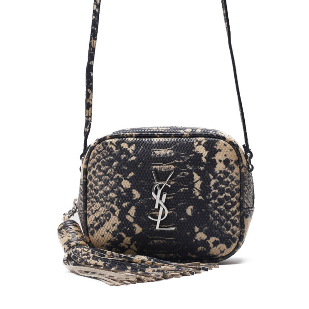 Saint Laurent Python Pattern Shoulder Bag Black B… - image 1